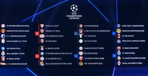 champions league gruppen 2023